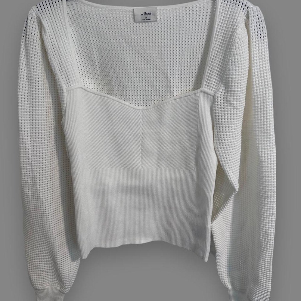 white Aritzia long sleeve top